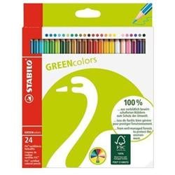 STABILO Barevné pastelky "GreenColours", 24ks, šestihranné