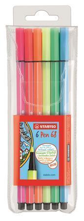 STABILO Fixy "Pen 68", 6 neonových barev, 1mm
