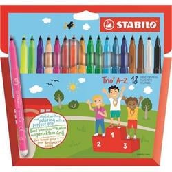 STABILO Fixy "Trio A-Z", sada, 18 různých barev, 0,7 mm 