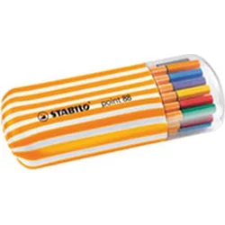 STABILO Liner  "Point 88 Twister Zebrui", 20 barev, 0,4mm, v oválném plastovém obalu