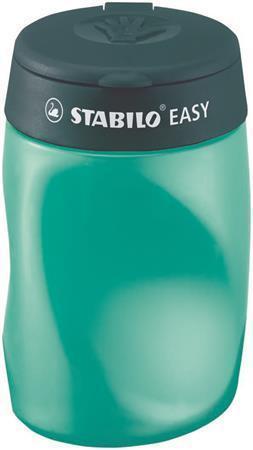 STABILO Ořezávátko "Easy" se zásobníkem, petrolejová, 3 otvory, pro leváky