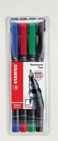 STABILO Permanentní popisovač "OHPen F", mix barev, 0,7mm, 4ks