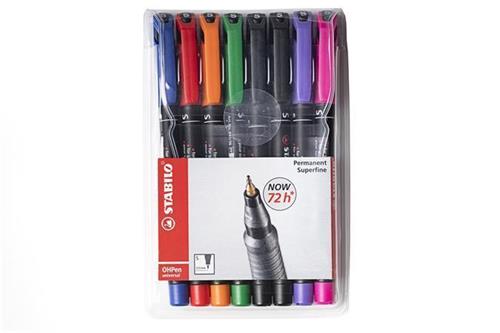 STABILO Permanentní popisovač "OHPen S", mix barev, 0,4mm, 8ks/bal.