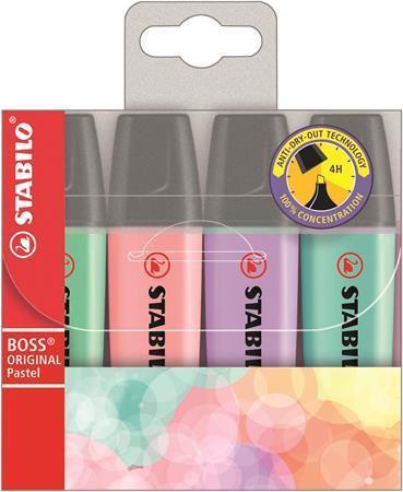 STABILO Zvýrazňovač "BOSS original Pastel", 4 pastelové barvy, 2-5mm