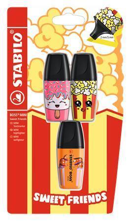 STABILO Zvýrazňovače "Boss Mini Sweet Friends", sada 3 barev