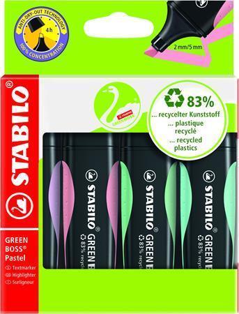 STABILO Zvýrazňovače "Green Boss Pastel", sada 4 barev, 2-5 mm