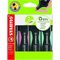 STABILO Zvýrazňovače "Green Boss Pastel", sada 4 barev, 2-5 mm