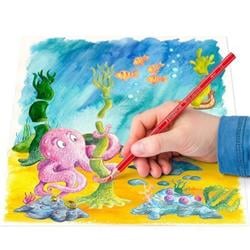 STAEDTLER Akvarelové pastelky, se štětcem, 12 barev, sada