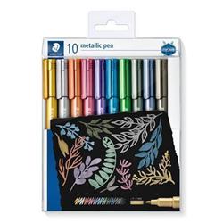 STAEDTLER Dekoračné fixky "Design Journey Metallic Pen", 10 farieb, 1-2 mm, zúžený hrot 8323 T