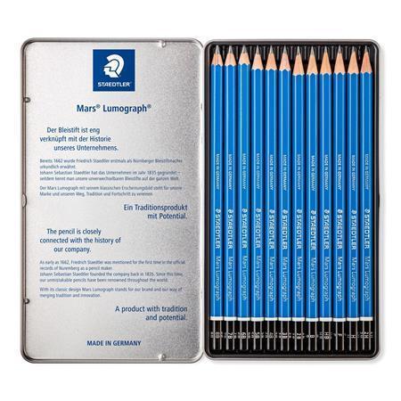 STAEDTLER Grafitové tužky "Mars Lumograph", 12 tvrdostí, šestihranná, umělecká