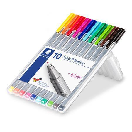 STAEDTLER Liner "Triplus 334 Box" sada, 10 barev, 0,3mm