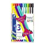 STAEDTLER Liner "Triplus 334 Box" set 10+3, různé barvy, 0,3mm