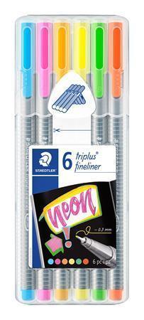 STAEDTLER Linery "Triplus 334 Neon", sada 6 farieb, 0,3 mm