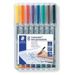 STAEDTLER Nepermanentný popisovač "Lumocolor 316", sada, 8 farieb, 0,6 mm, OHP 316 WP8