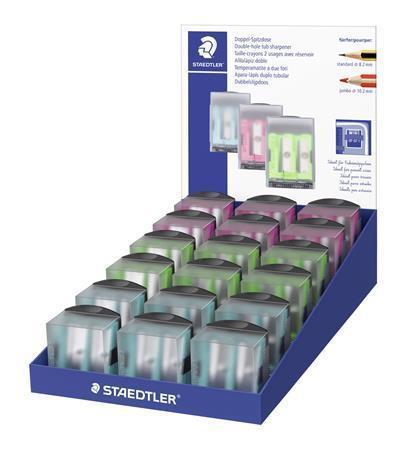 STAEDTLER Ořezávátko "512 60C", mix barev, 2 otvory, display 51260CKP1802
