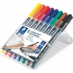 STAEDTLER Permanentné popisovače "Lumocolor 317 M", sada 8 farieb, 0,8-1 mm