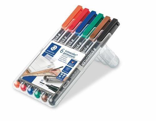 STAEDTLER Permanentní popisovač "Lumocolor 317 M", 6 barev, 1mm, OHP