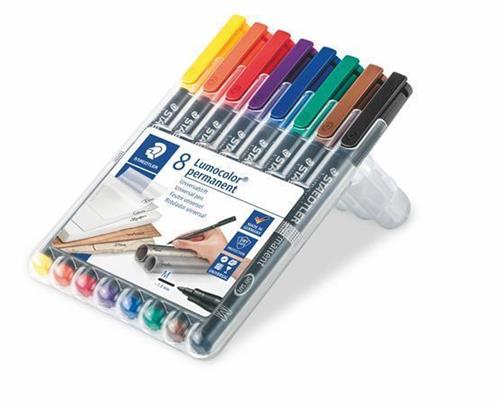 STAEDTLER Permanentní popisovače "Lumocolor 317 M", sada 8 barev, 0,8-1 mm