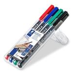 STAEDTLER Permanentný popisovač "Lumocolor 313", 4 farby, 0,4 mm
