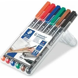 STAEDTLER Permanentný popisovač "Lumocolor 317 M", 6 farieb, 1 mm, OHP