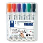 STAEDTLER Popisovač na bílou tabuli 351 B WP6 "Lumocolor 351 B", sada, 6 barev, klínový hrot