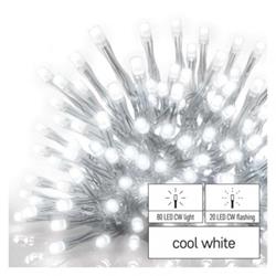 Standard LED spojovací řetěz blikající – rampouchy, 2,5 m, venkovní, studená bílá