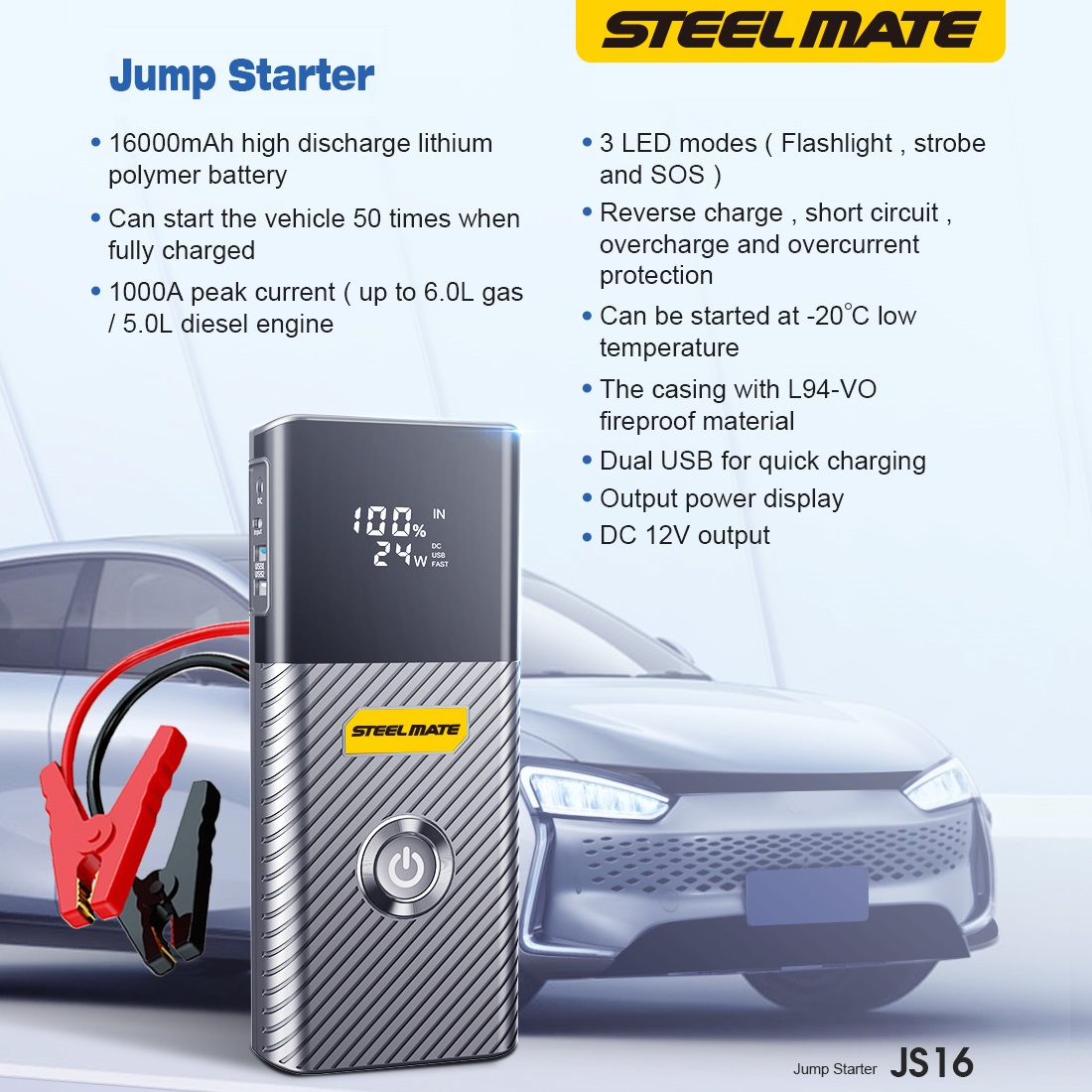 Steelmate JS16, sivá