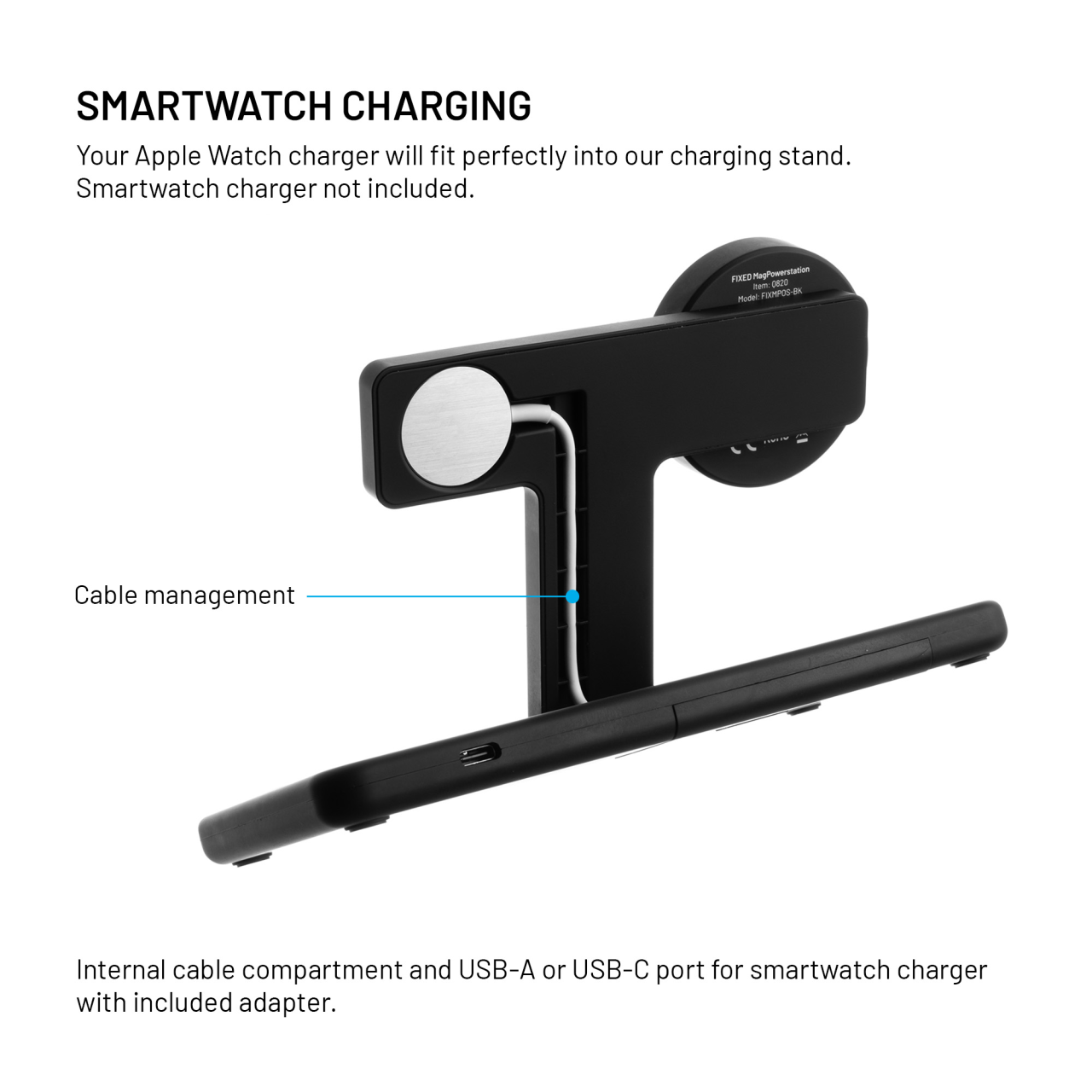 Stojan s bezdrôtovým nabíjaním 3v1 FIXED MagSafe, čierny