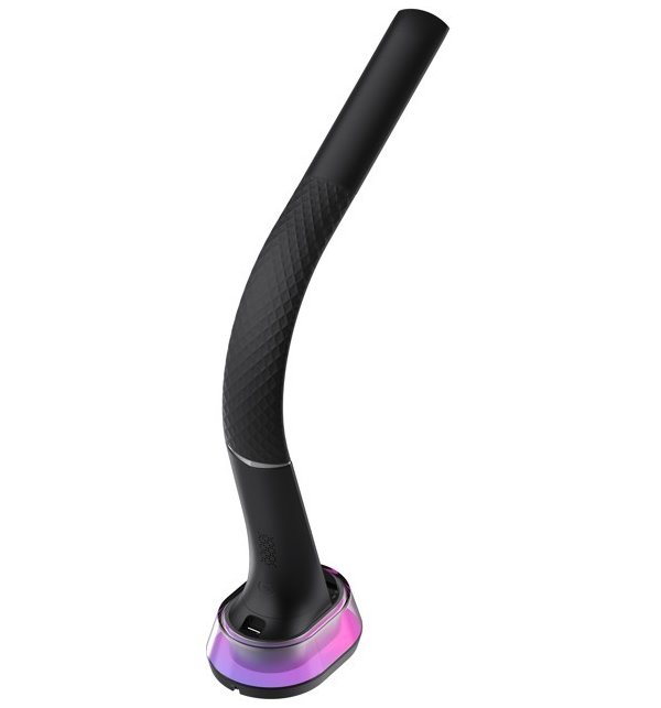Stolná LED lampa IMMAX CORELLA čierna + strieborné prvky