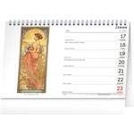 Stolní kalendář Alfons Mucha 2024, 23,1 × 14,5 cm