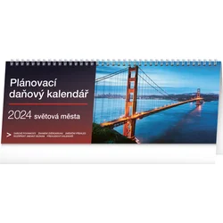 Stolní kalendář Plánovací daňový – Světová města 2024, 33 × 12,5 cm