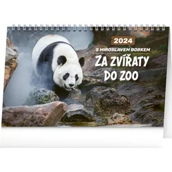 Stolní kalendář Za zvířaty do zoo – Miroslav Bobek 2024, 23,1 × 14,5 cm