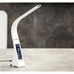 Stolová lampa IMMAX Leather White s displejom, biela 08949L