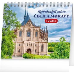 Stolový kalendár Najkrajšie miesta Čiech a Moravy 2024, 16,5 × 13 cm