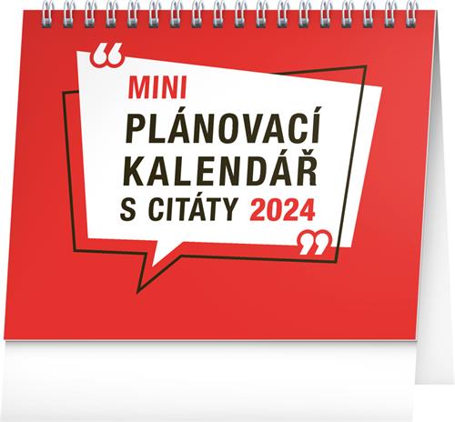 Stolový kalendár Plánovací kalendár s citátmi 2024, 16,5 × 13 cm