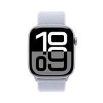 Strieborné hliníkové puzdro Apple Watch Series 10 GPS 46 mm so športovou slučkou Blue Cloud (MWWN3QC/A)