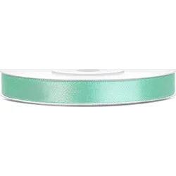 Stuha, saténová, zelená – mint, 6mm, 25m