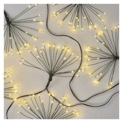 Svetelná reťaz LED - svetelné klastre, nano, 2,35 m, vnútorná, teplá biela, časovač
