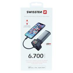 SWISSTEN 2v1 Apple Watch MFI powerbank 6700 mAh