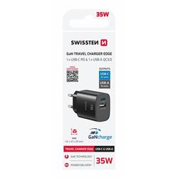 Swissten adaptér Edge GaN 35W, černý  