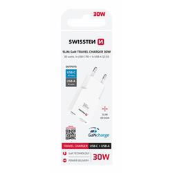 Swissten adaptér GaN 30W (tenký), bílý  