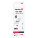 Swissten adaptér Smart IC 1× USB + Micro USB, bílý  
