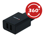 Swissten adaptér Smart IC 2× USB 2.1A ECO, černý  