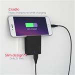 Swissten adaptér Smart IC 2× USB 3A + USB-C kabel, černý  