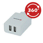 Swissten adaptér Smart IC 2× USB + Lightning MFi, bílý  