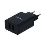 Swissten adaptér Smart IC 2× USB + Micro USB, černý  