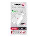 Swissten adaptér Smart IC 2× USB (samoprodavač), bílý  