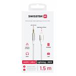Swissten Audio adaptér Lightning / 3,5 mm jack 1,5 m, biely
