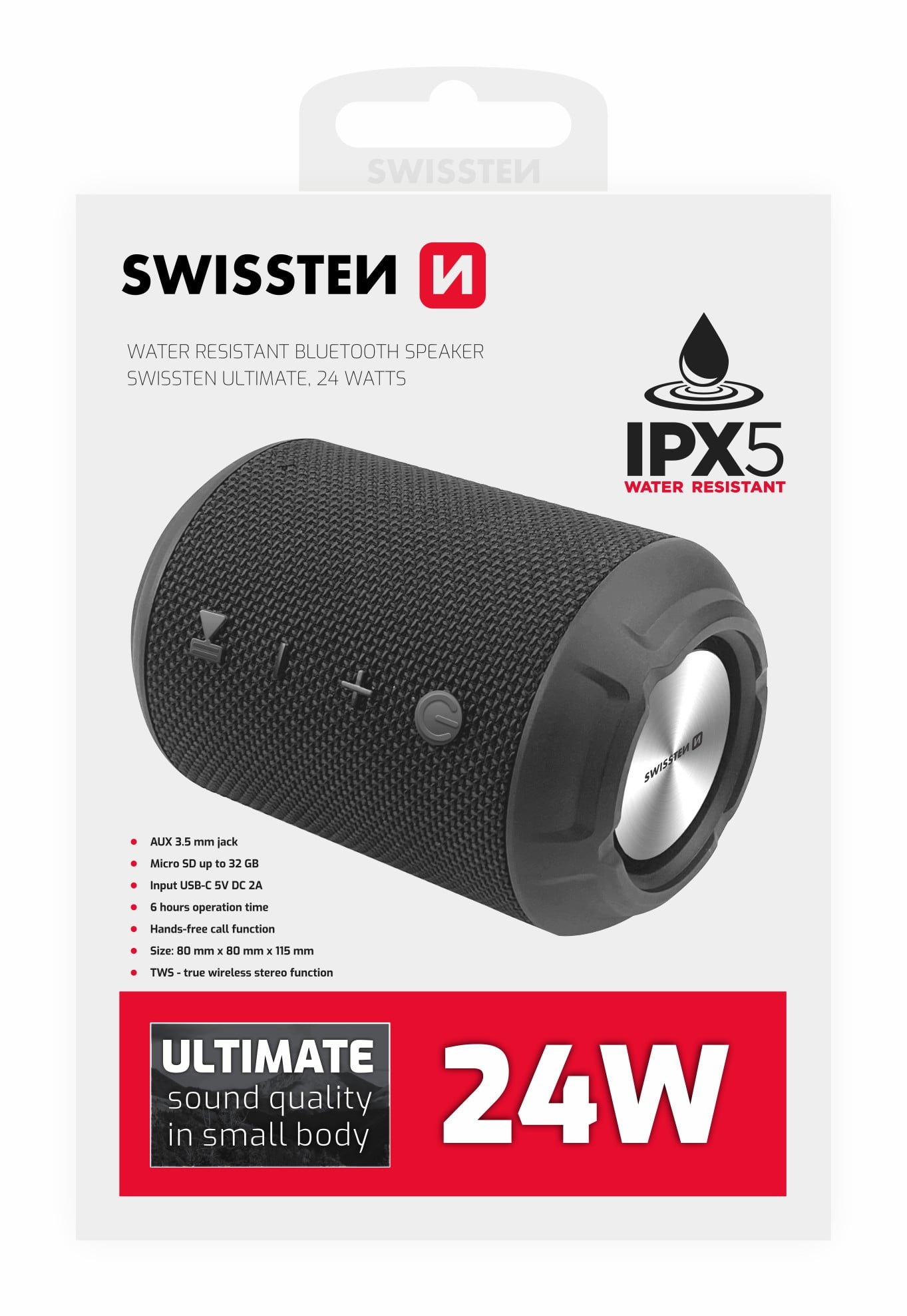 Swissten Bluetooth reproduktor Ultimate 24 W, černý