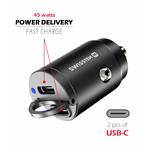 Swissten CL adaptér 2× USB-C 45 W Nano, černý